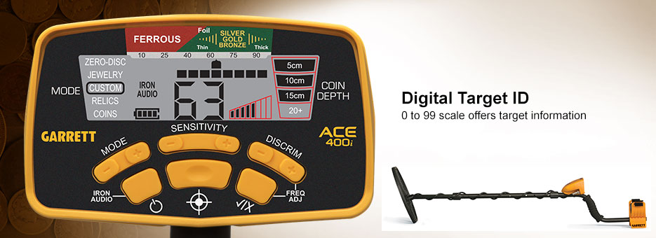 display digital md detektor ace400i garrett